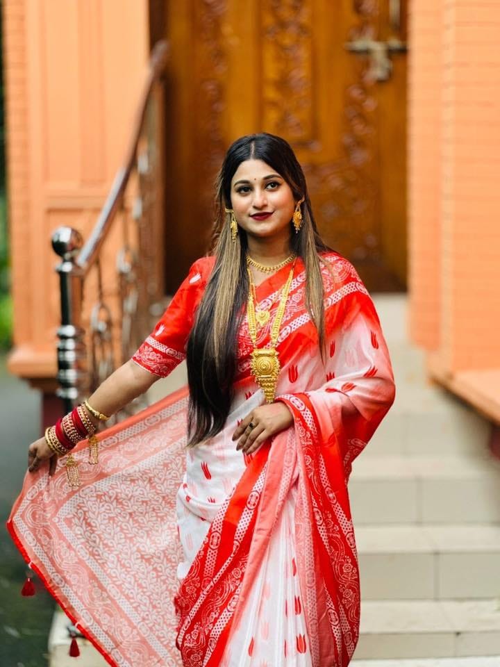 Chanderi silk sharee with blause pcs